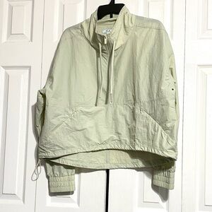 FLX Women's Mint Crackle Long Sleeve Half-Zip Crop Jacket Sz XL